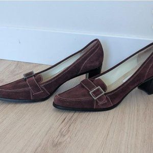Calvin Klein maroon suede loafers